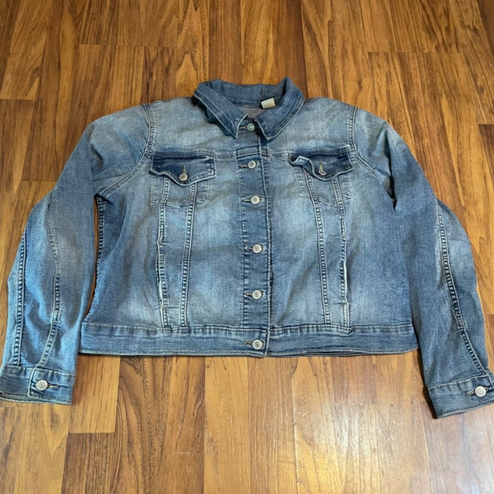 Signature by Levi Strauss Denim Jacket Womens XXL Blue Trucker Gold Label Coat
